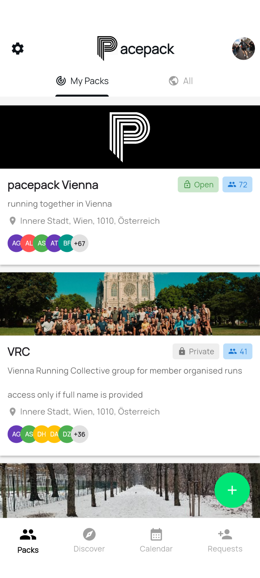 Create or join running packs